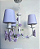 Lustre Borboleta - Branco Lilás e Flores - 3 Braços Cúpulas - Imagem 2