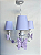 Lustre Borboleta - Branco Lilás e Flores - 3 Braços Cúpulas - Imagem 4