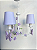 Lustre Borboleta - Branco Lilás e Flores - 3 Braços Cúpulas - Imagem 3