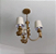 Lustre Coroa - Dourado e Bege - 3 Braços Cúpulas - Imagem 3
