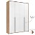 Guarda-Roupa Modulado 4 Portas - Branco/Carvalho Malva - Imagem 2