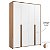 Guarda-Roupa Modulado 4 Portas - Branco/Carvalho Malva - Imagem 3