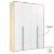Guarda-Roupa Modulado 4 Portas - Branco/Nature - Imagem 2