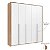 Guarda-Roupa Modulado 5 Portas - Branco/Carvalho Malva - Imagem 3