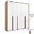 Guarda-Roupa Modulado 5 Portas - Branco/Carvalho Malva - Imagem 2