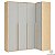 Guarda-Roupa Modulado 4 Portas Em L - Cinza/Nature - Imagem 2