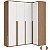 Guarda-Roupa Modulado 4 Portas Em L - Carvalho Malva/Branco - Imagem 1