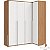 Guarda-Roupa Modulado 4 Portas Em L - Carvalho Malva/Branco - Imagem 2