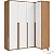 Guarda-Roupa Modulado 4 Portas Em L - Carvalho Malva/Branco - Imagem 3
