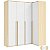 Guarda-Roupa Modulado 4 Portas Em L - Nature/Branco - Imagem 1