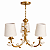 Lustre de Flores e Passarinhos - Dourado E Off White - 3 Cúpulas - Imagem 1