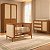 Quarto Completo Paglia - Berço 3 Em 1 + Cômoda Com Porta + Roupeiro 2 Portas - Nogueira/Louro Freijó - Imagem 3