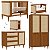 Quarto Completo Paglia - Berço 3 Em 1 + Cômoda Com Porta + Roupeiro 2 Portas - Nogueira/Louro Freijó - Imagem 1