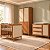 Quarto Completo Paglia - Berço 3 Em 1 + Cômoda Com Porta + Roupeiro 2 Portas - Nogueira/Louro Freijó - Imagem 2