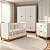 Quarto Completo Lamê - Berço 2 Em 1 + Cômoda + Guarda-Roupa 4 Portas - Branco Com Carvalho Avelã - Imagem 3
