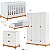 Quarto Completo Lamê - Berço 2 Em 1 + Cômoda + Guarda-Roupa 4 Portas - Branco Com Carvalho Avelã - Imagem 1
