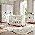 Quarto Completo Lamê - Berço 2 Em 1 + Cômoda + Guarda-Roupa 4 Portas - Branco Com Carvalho Avelã - Imagem 2