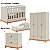Quarto Completo Lamê - Berço 2 Em 1 + Cômoda + Guarda-Roupa 4 Portas - Areia Com Carvalho Avelã - Imagem 4
