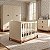 Quarto Completo Lamê - Berço 2 Em 1 + Cômoda + Guarda-Roupa 4 Portas - Areia Com Carvalho Avelã - Imagem 2