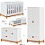 Quarto Completo Lamê - Berço 2 Em 1 + Cômoda + Guarda-Roupa 2 Portas - Branco Com Carvalho Avelã - Imagem 1