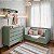 Conjunto Luny - Berço 2 Em 1 + Cômoda 3 Gavetas - Verde Jade Com Nogueira - Imagem 3