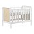 Berço Madeira Maciça Com Rattan Solene - Branco - Imagem 1