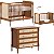 Conjunto Solene - Berço 2 Em 1 + Cômoda 4 Gavetas - Com Ratan - Nogueira - Imagem 1