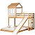 Beliche Cabana Com Escorregador E Cama Auxiliar Queen Farm - Madeira/Branco - Imagem 1