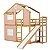 Beliche Cabana Com Escorregador Sweet Home - Rosa/Madeira - Imagem 1
