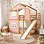 Beliche Cabana Com Escorregador Sweet Home - Rosa/Madeira - Imagem 2