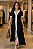 Vestido Longo Preto com Detalhe Branco - Imagem 1