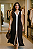 Vestido Longo Preto com Detalhe Branco - Imagem 1