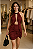 Vestido Curto Vinho com Detalhe Drapeado - Imagem 1