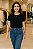 Calça Jeans Mom miller com Aplicações de Pérolas - Imagem 1