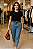 Calça Jeans com Cinto Dourado - Imagem 1