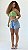 Shorts Jeans com Cinto Listrado - Imagem 1