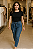 Calça Jeans Skinny  com Cinto de Amarração - Imagem 1