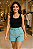 Shorts Azul com Cinto - Imagem 1