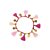 Pulseira  miçangas tassel e medalhinhas rosa - Imagem 1
