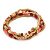 Pulseira 4 fios miçangas vermelho e dourado - Imagem 1