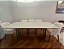 MESA DE JANTAR EM LACA BRANCA COM 2 BASES DE VIDRO CRISTAL – 2M (C) - Imagem 2