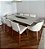 MESA DE JANTAR EM LACA BRANCA COM 2 BASES DE VIDRO CRISTAL – 2M (C) - Imagem 4