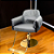 Poltrona Profissional Majesty  Gray Gold com Base Redonda - Imagem 1