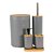 Conjunto para Banheiro Preto Cinza Mood Life 5 Peças - Imagem 1