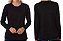 Camiseta Algodão Lisa Feminina Manga Longa Preta - Imagem 2