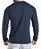 Camiseta Algodão Lisa Manga Longa Masculina Azul Marinho - Imagem 2