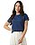 Camiseta Algodão Egípcio Feminina Azul Marinho - Imagem 3