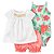 Conjunto 3 peças floral laranja - CARTERS - Imagem 1