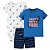 Conjunto 3 peças azul Dinossauro Just one You made by CARTERS - Imagem 1