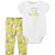 Conjunto 2 peças amarelo e cinza floral Child of Mine made by CARTERS - Imagem 1